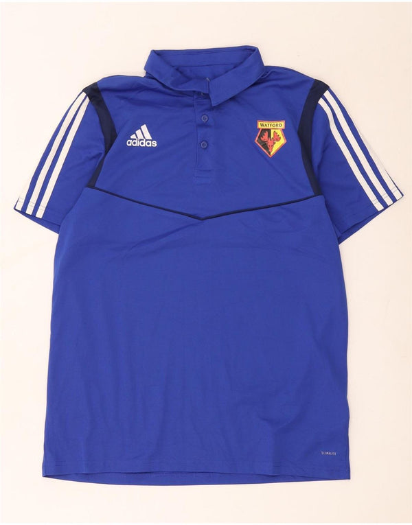 Adidas Watford F.C. Polo Large Bleu Colorblock Polyester