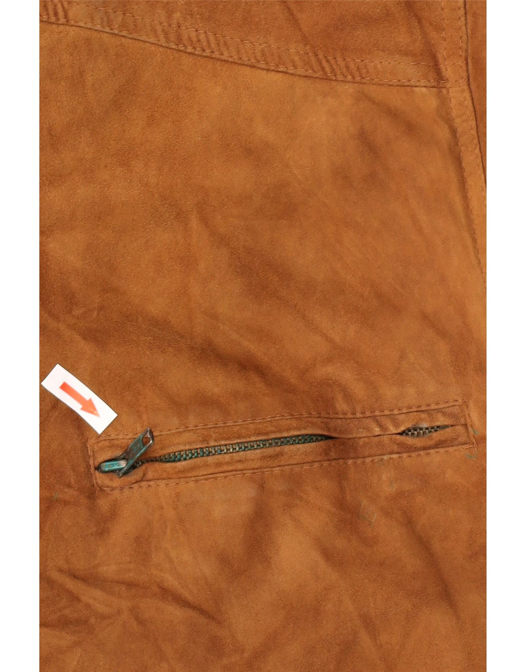 vintage Mens Suede Bomber Jacket UK 38 Cuir Brun Moyen