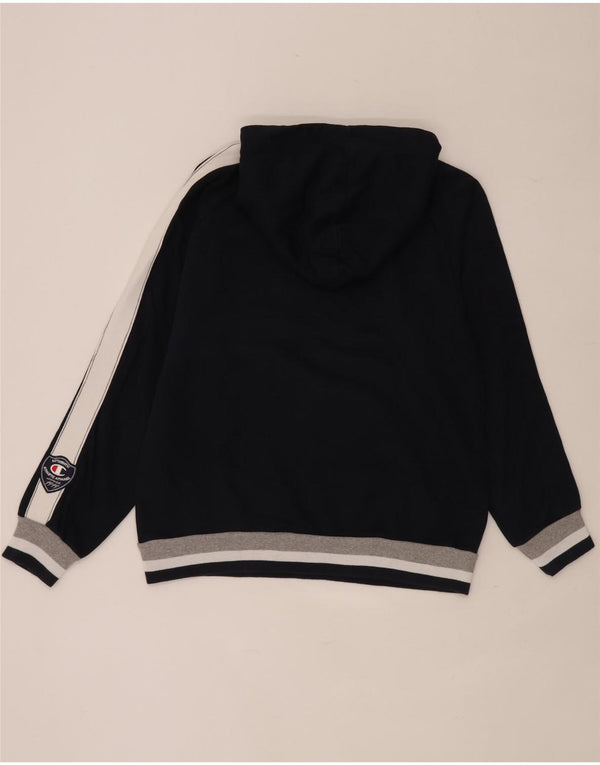 Champion Pull à capuche Udine Scacochi pour homme - Large - Bleu marine - Colorblock