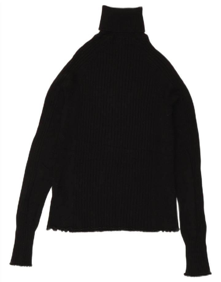Zara Pull col roulé pour femme UK 8 Small Viscose Noir