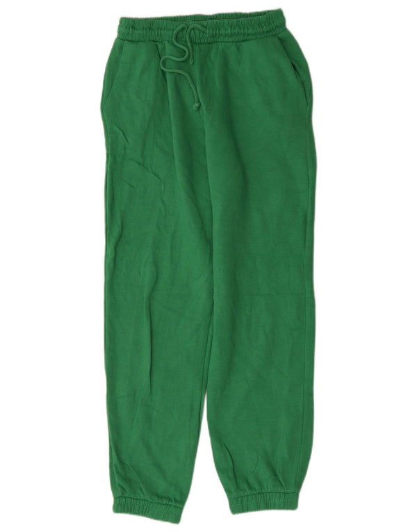 Zara Pantalon de survêtement pour femme en coton vert moyen UK 12