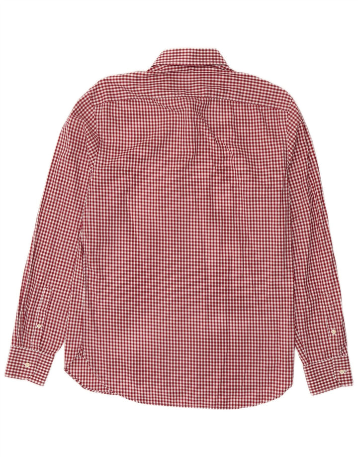 Boggi Chemise à carreaux pour homme Taille 40 15 1/2 Vichy bordeaux moyen