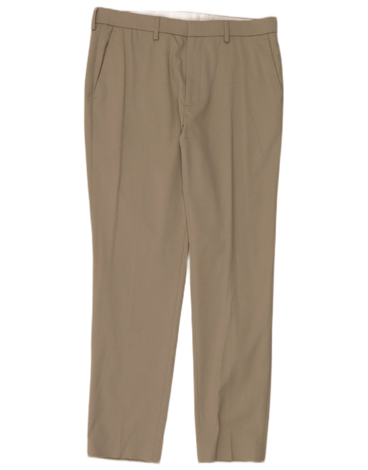 Marks & Spencer Pantalon Chino Slim Homme W34 L31 Beige Polyester