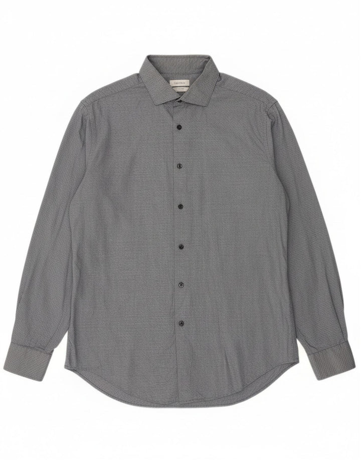 Calvin Klein Chemise Slim Fit Homme Bleu Marine Géométrique