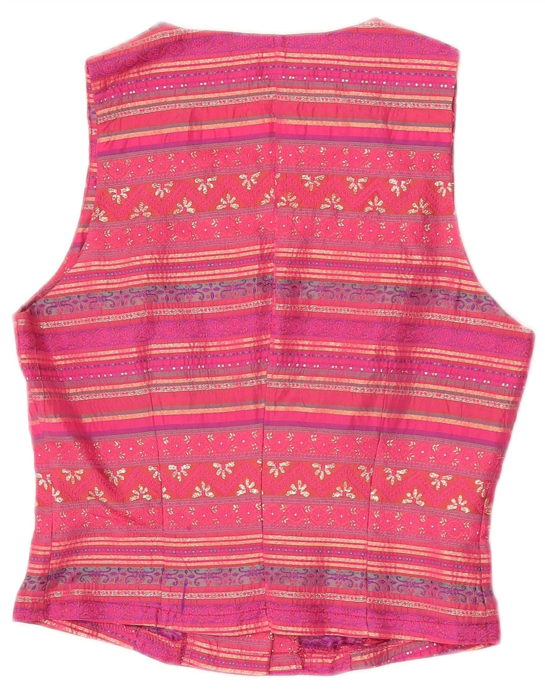 gilet femme vintage IT 42 Acétate rayé rose moyen
