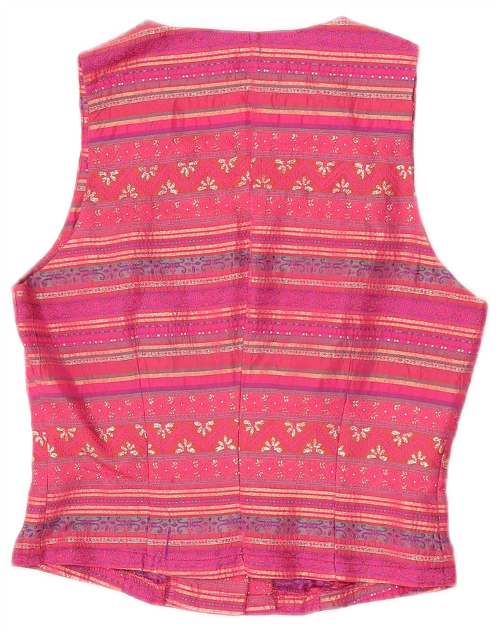 gilet femme vintage IT 42 Acétate rayé rose moyen