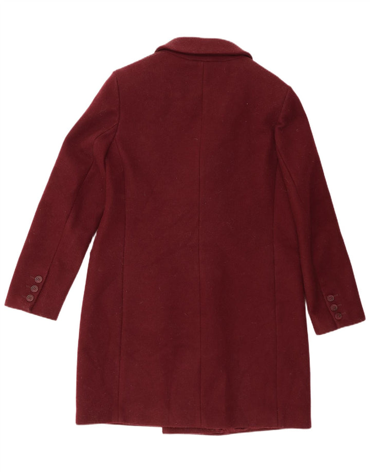 Oasis Manteau Double Boutonnage Femme UK 16 Large Bordeaux Polyester