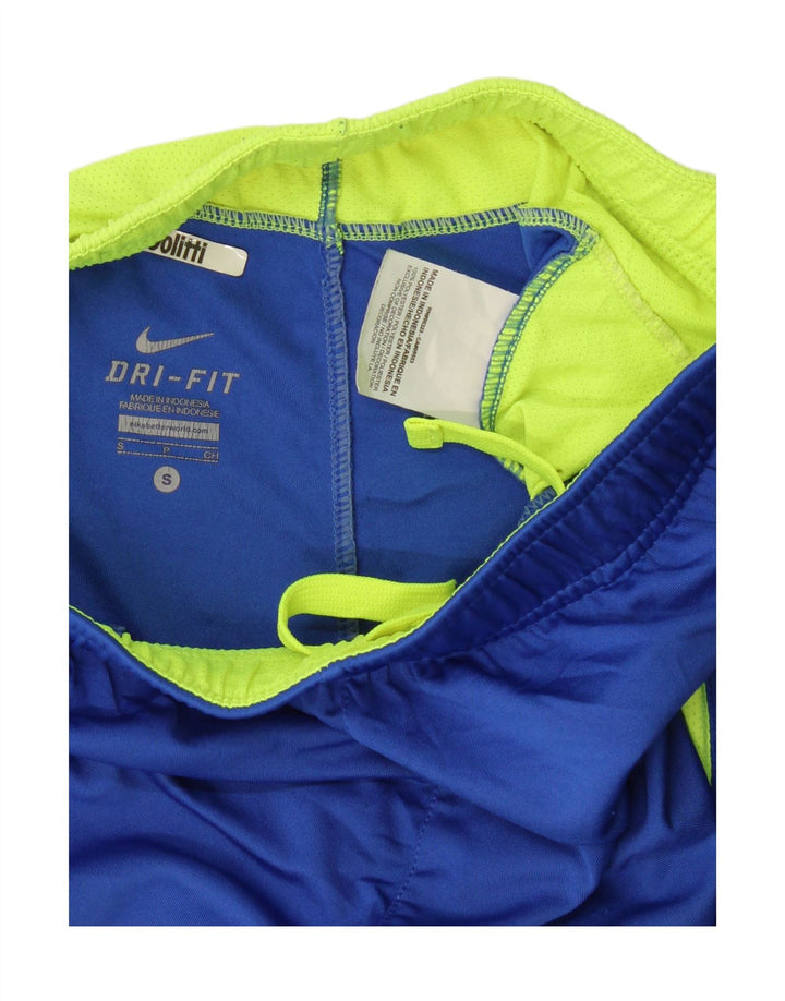 Nike Short de sport Dri Fit pour garçon 8-9 ans Petit Bleu Colorblock Polyester