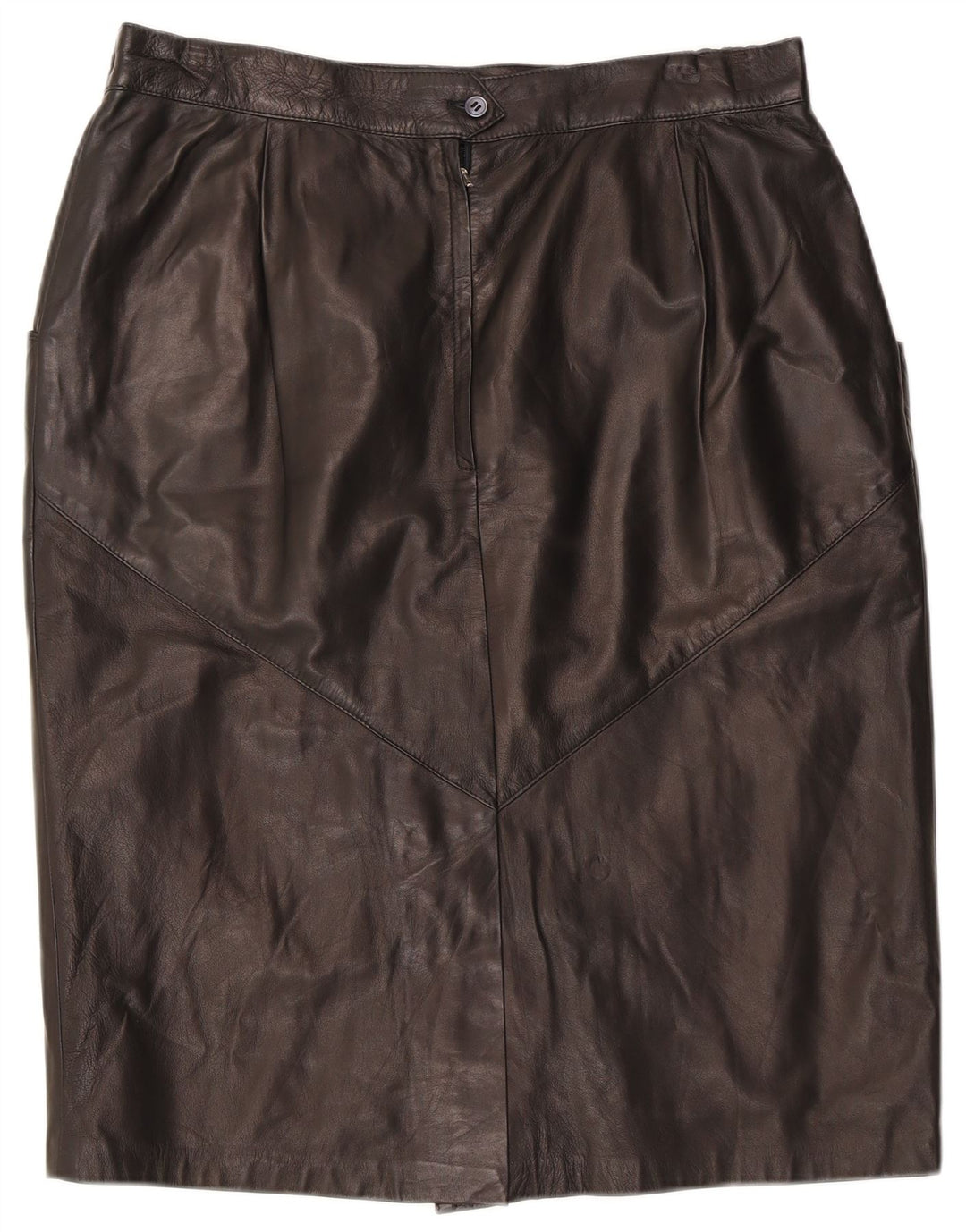 jupe en cuir femme vintage W32 Grand cuir noir