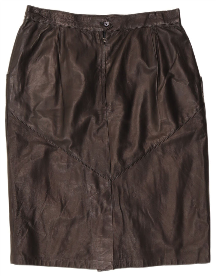 jupe en cuir femme vintage W32 Grand cuir noir