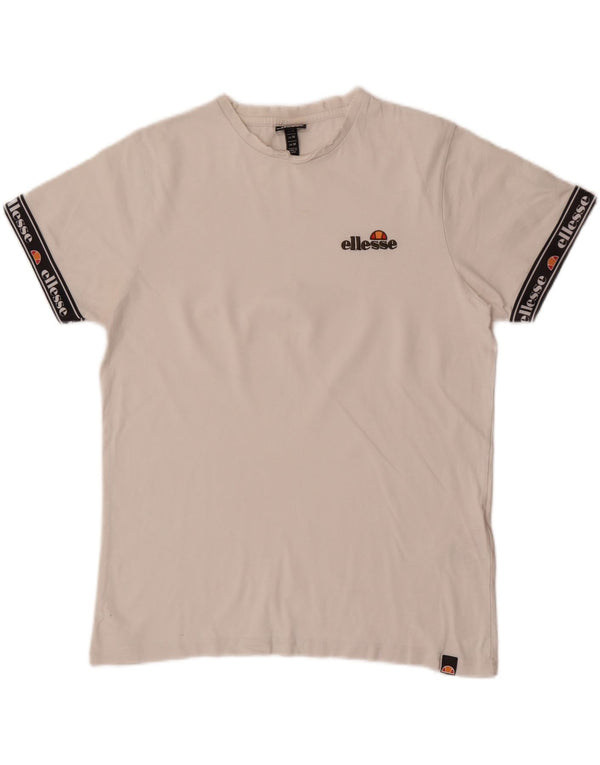 Ellesse T-shirt graphique en coton color block blanc moyen |
