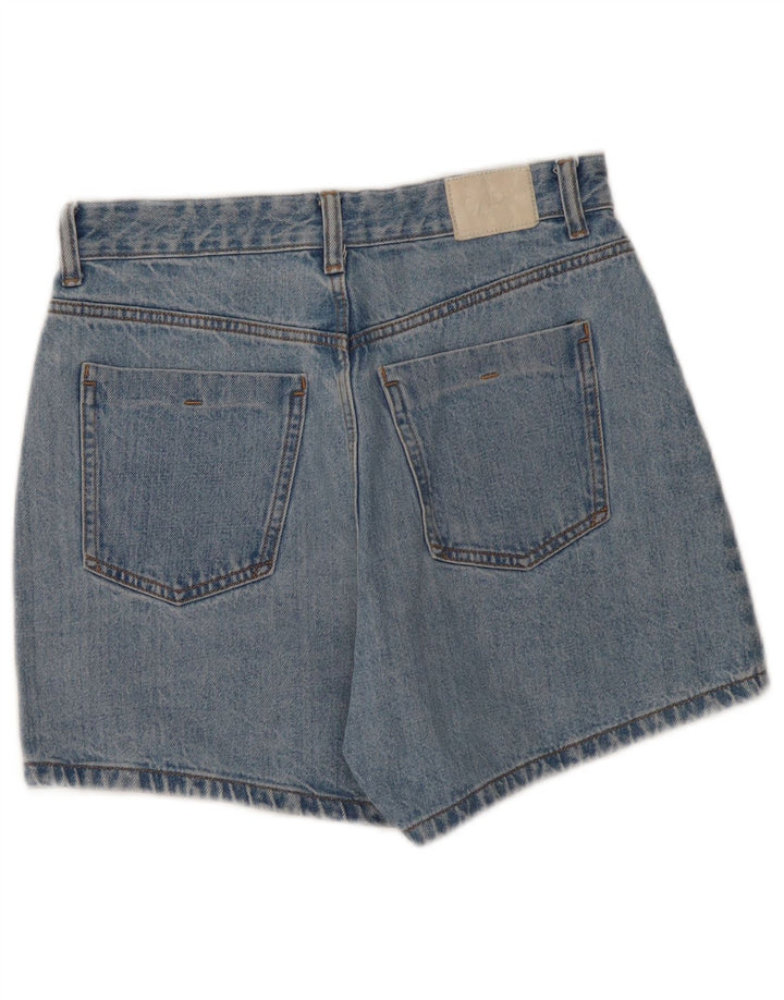 Zara Short en jean taille haute pour femme EU 40 Medium W30 Bleu