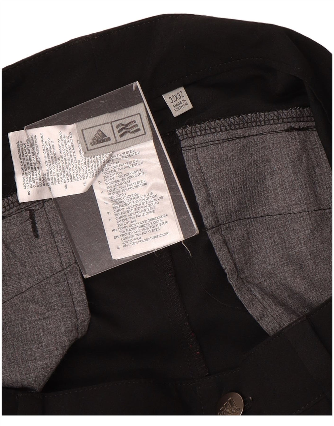 Adidas Pantalon Chino Slim Homme W32 L32 Noir Polyester