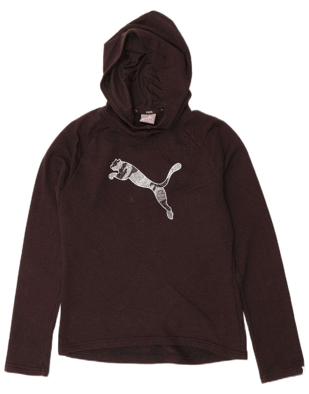 PUMA Pull à capuche graphique pour femme UK 8 Small Noir Polyester