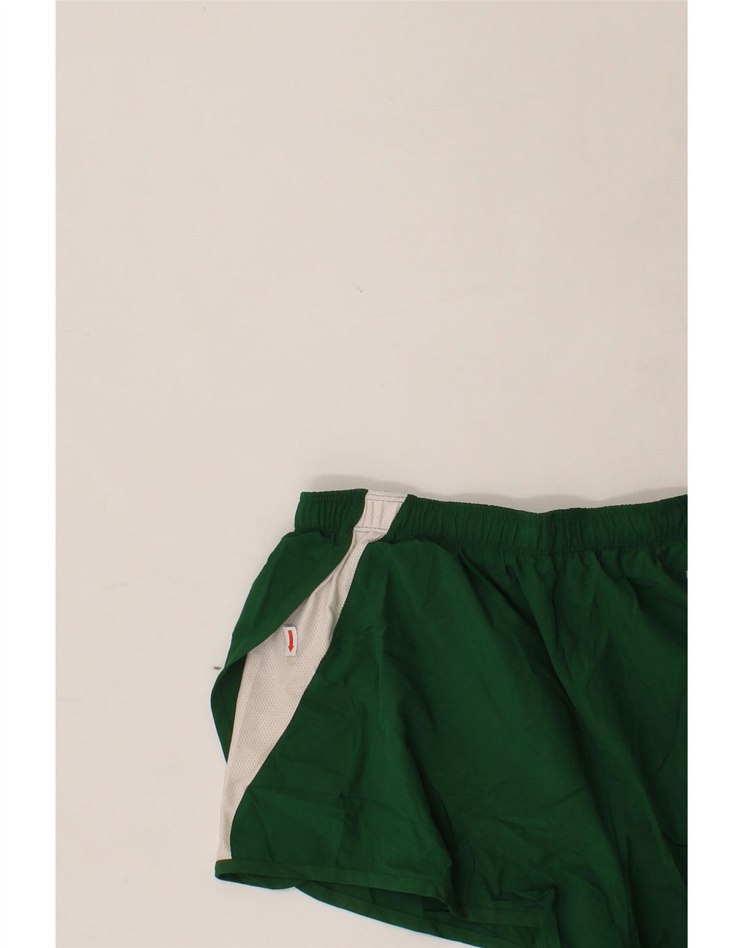 NIKE Womens Dri Fit Sport Shorts UK 14 Medium Green Colourblock Polyester Vintage Nike and Second-Hand Nike from Messina Hembry 