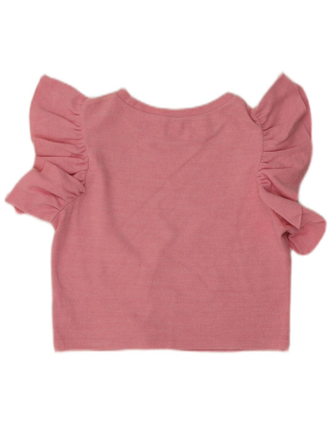 Zara Womens Crop Blouse Top UK 12 Coton Rose Moyen