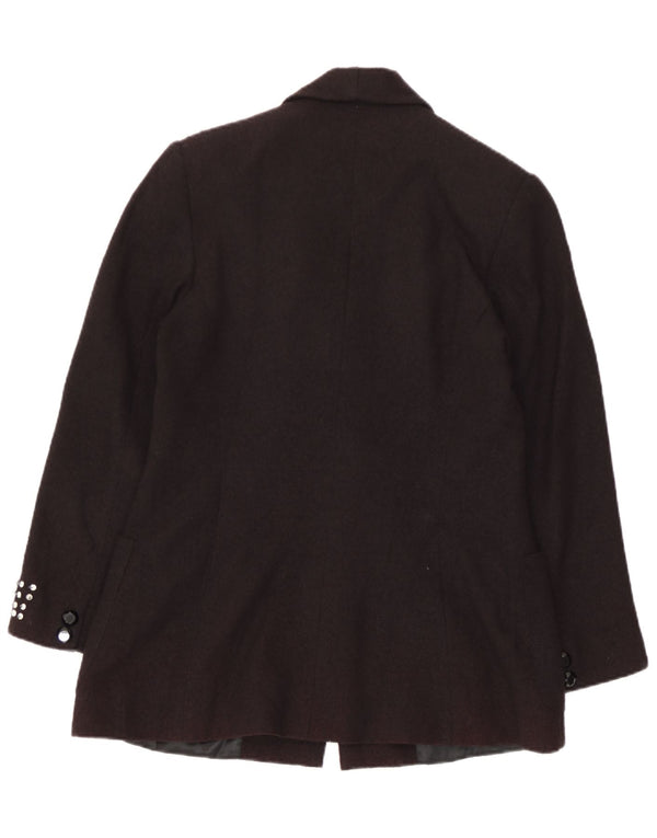 vintage Femme 1 Bouton Blazer Veste IT 46 Grand Noir