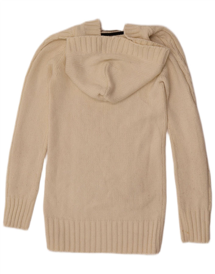 Zara Pull à capuche pour femme UK 12 Medium Off White