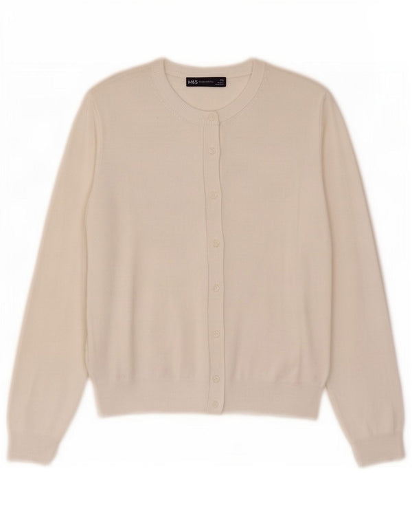 Marks & Spencer Cardigan pour femme en viscose blanc cassé UK 16