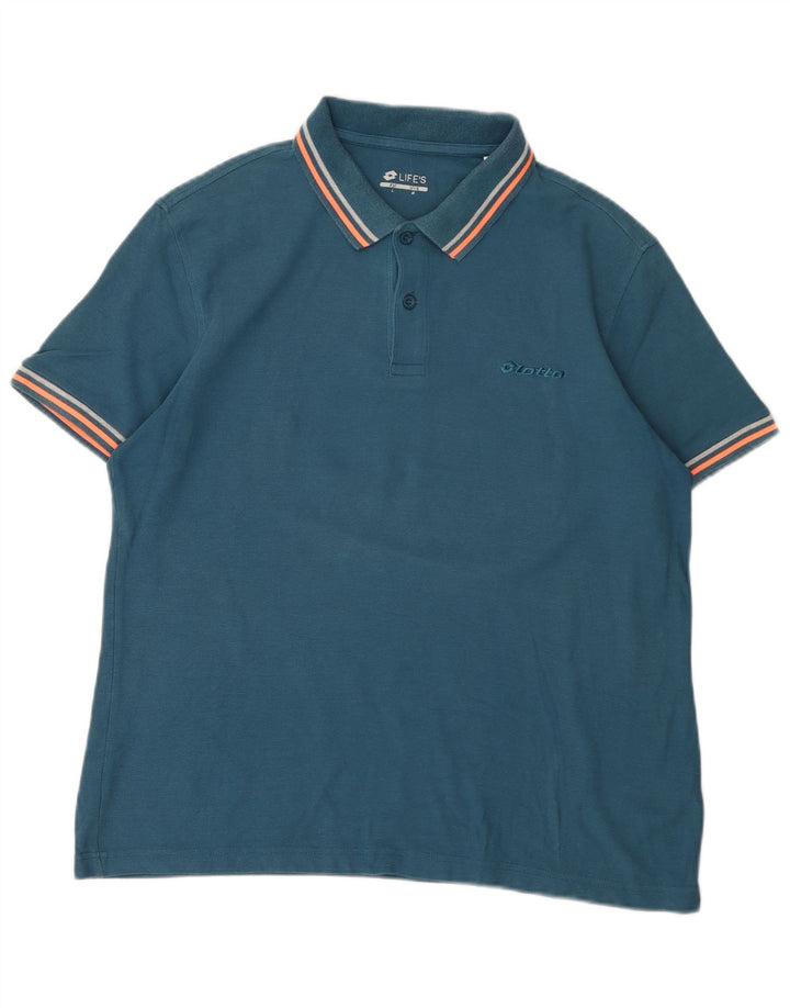 Lotto Polo Homme Large Bleu Colorblock