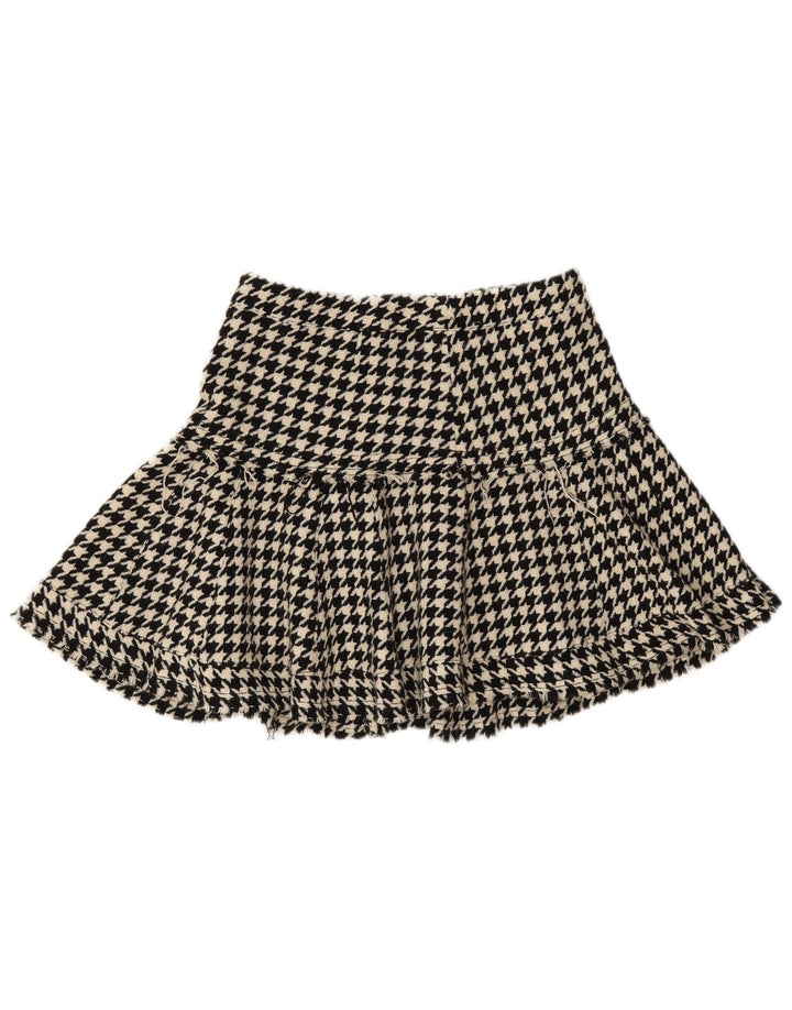 Max & Co. Mini jupe femme UK 6 XS W28 laine pied-de-poule noir
