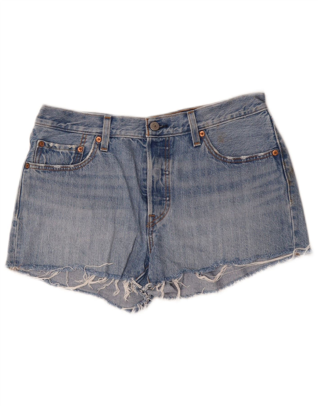 LEVI'S Short en Jean 501 Femme W29 Bleu Moyen Coton