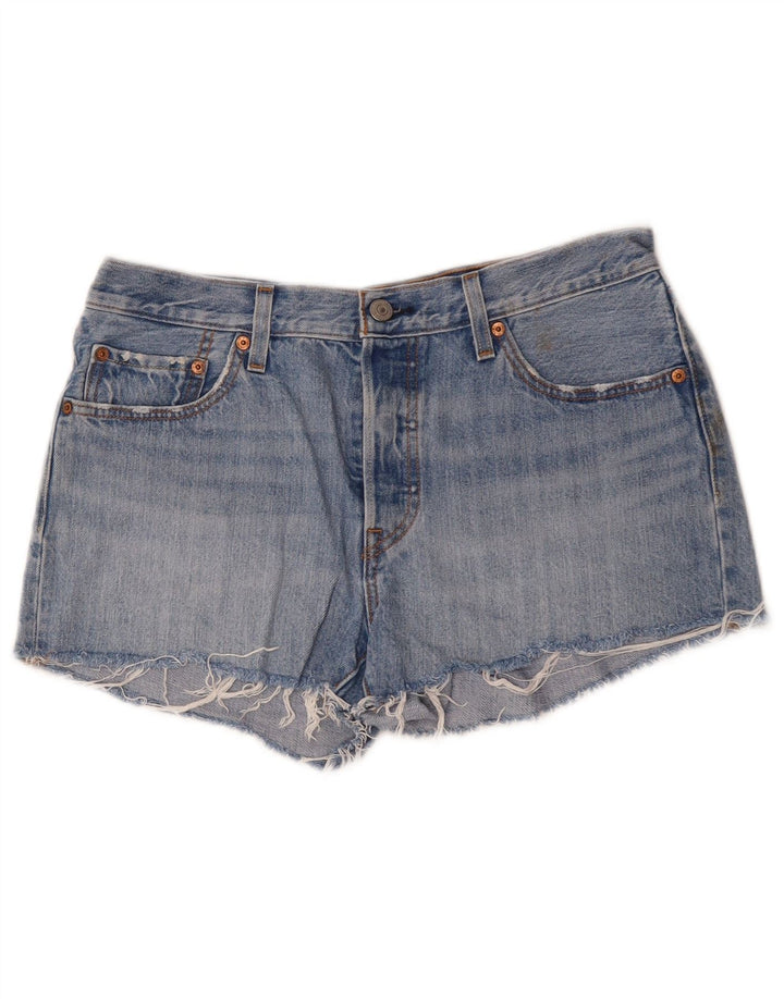 LEVI'S Short en Jean 501 Femme W29 Bleu Moyen Coton