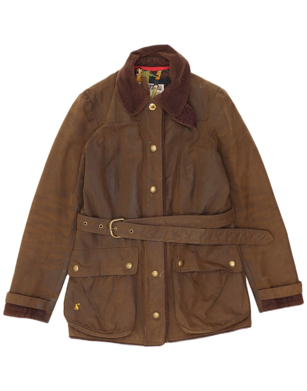 Joules Veste en coton ciré pour femme UK 10 Small Marron Coton