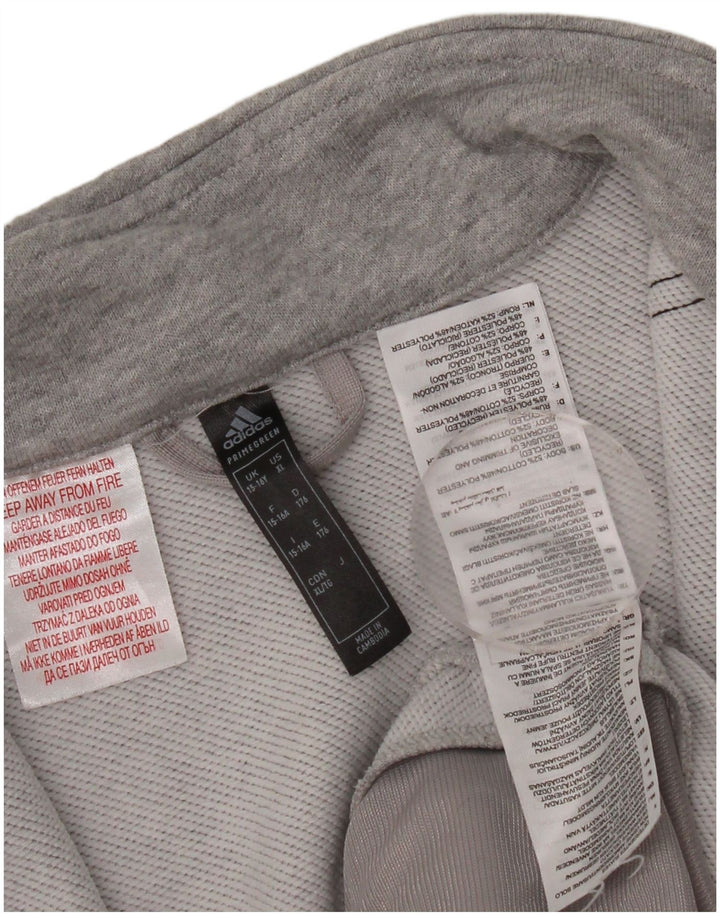 Adidas Veste de Survêtement Garçon 15-16 ans Gris Coton