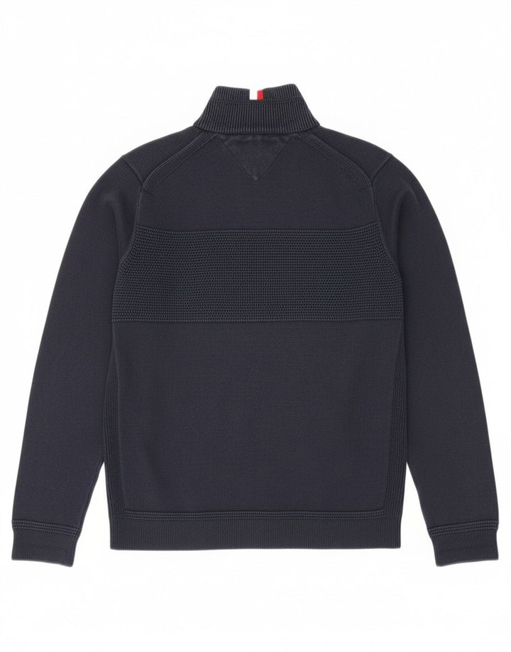Tommy Hilfiger Pull col zippé homme bleu marine moyen coton