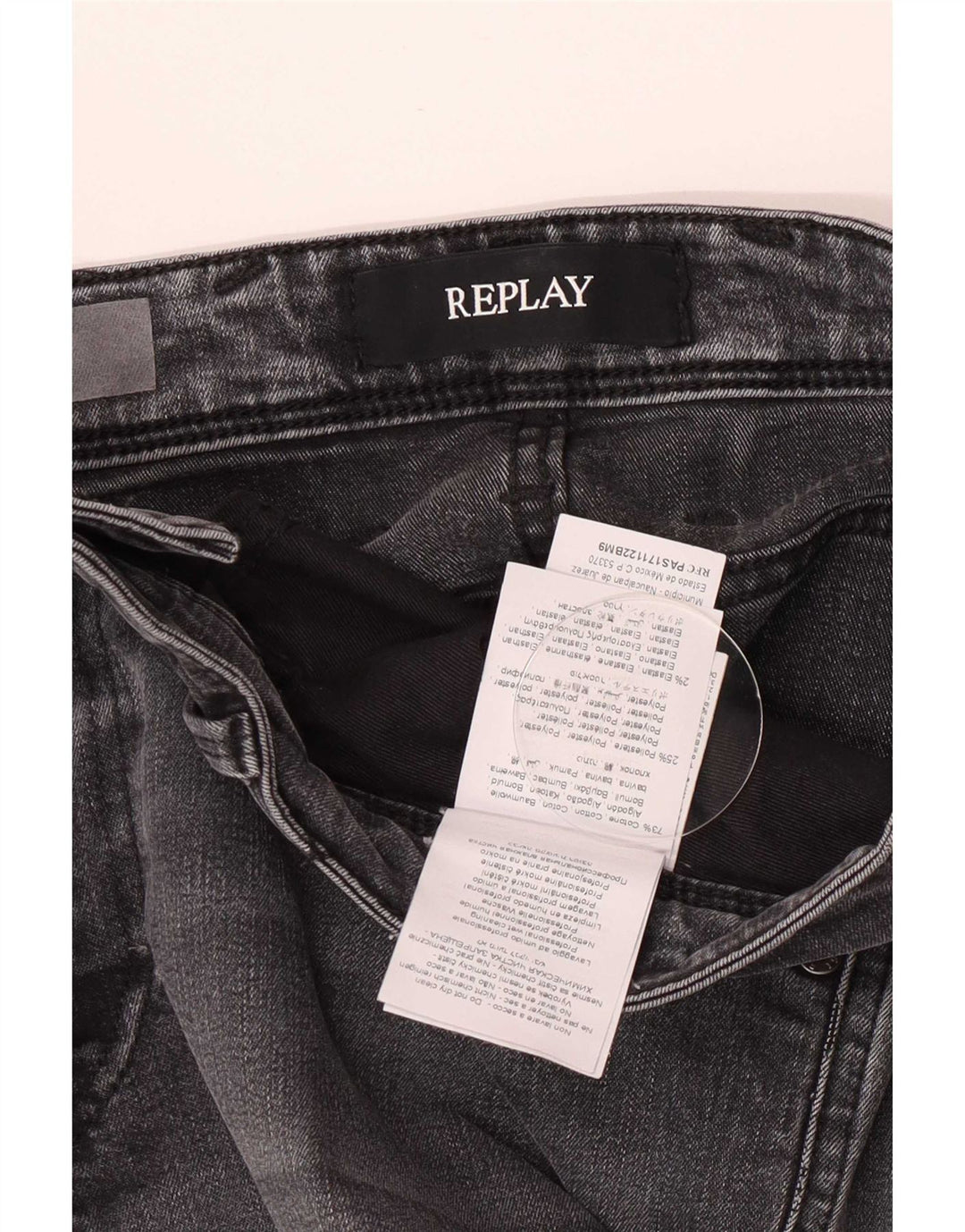 Replay Jean Slim Femme W33 L32 Gris Coton
