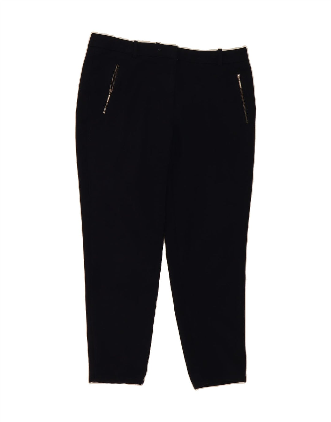 ESPRIT Womens Slim Cropped Trousers UK 12 Medium W32 L26 Navy Blue Vintage Esprit and Second-Hand Esprit from Messina Hembry 