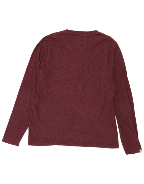 Superdry Haut à manches longues pour homme 2XL en coton bordeaux
