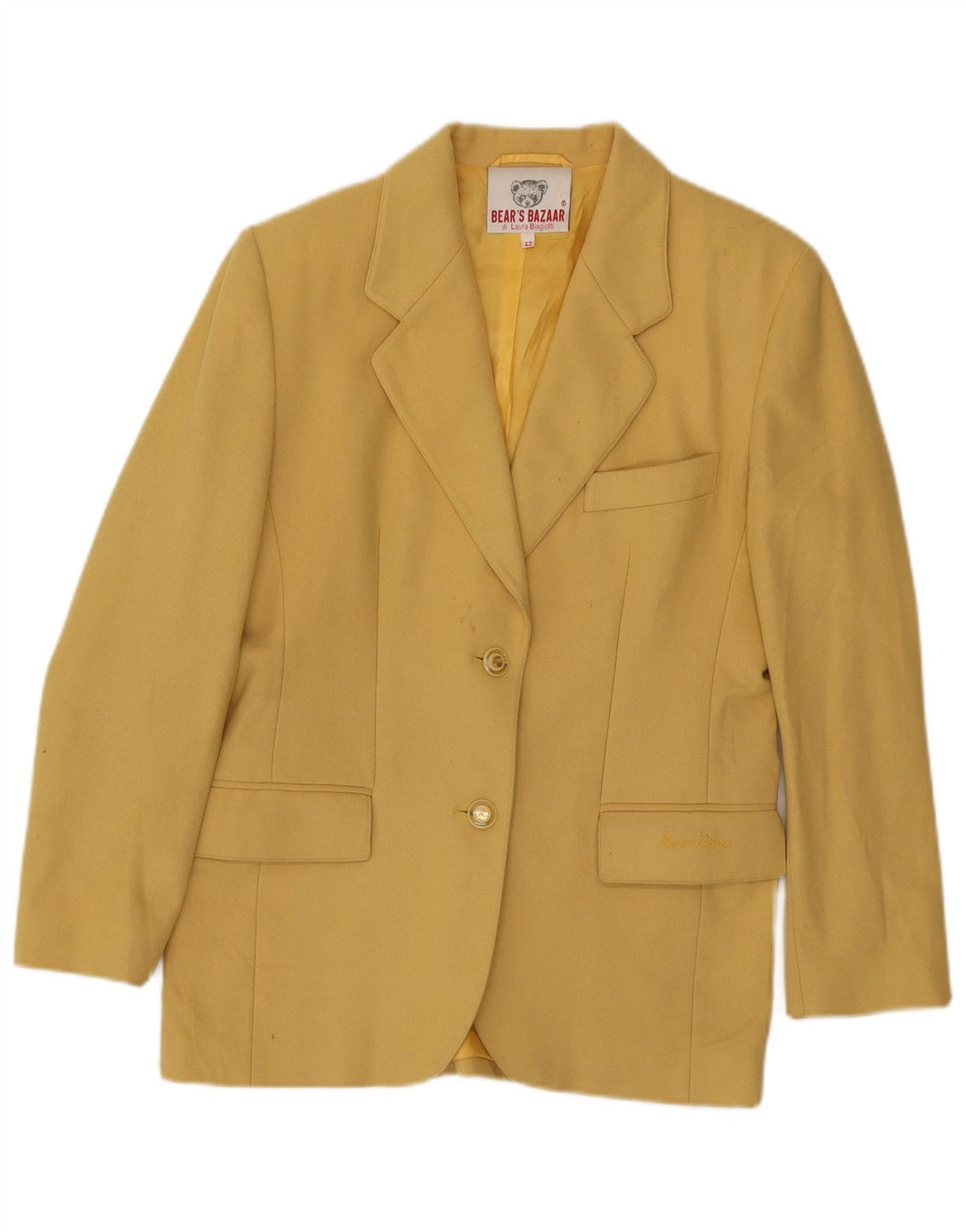 Laura Biagiotti Veste Blazer 2 Boutons Femme IT 42 Jaune Moyen