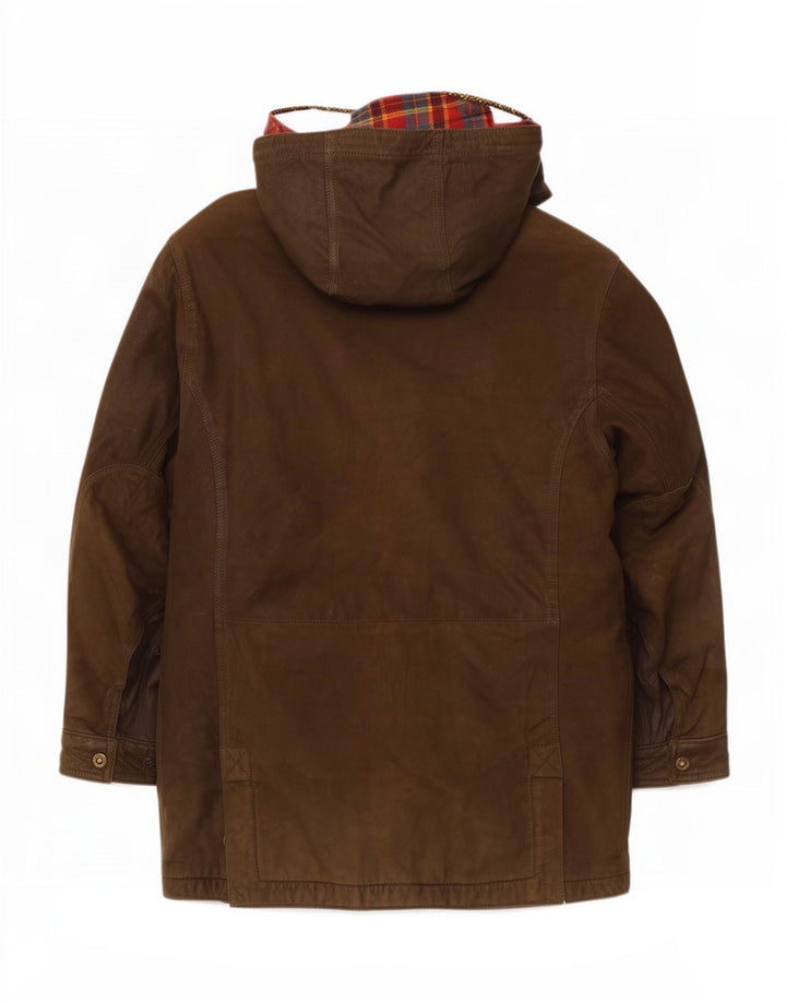 Conrad Manteau coupe-vent à capuche en cuir pour homme IT 52 XL Kaki