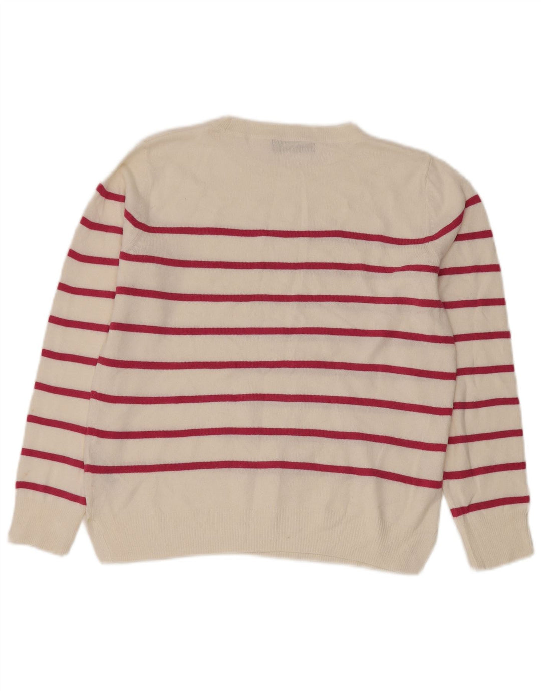Marks & Spencer Pull ras du cou pour femme UK 10 Petit blanc rayé