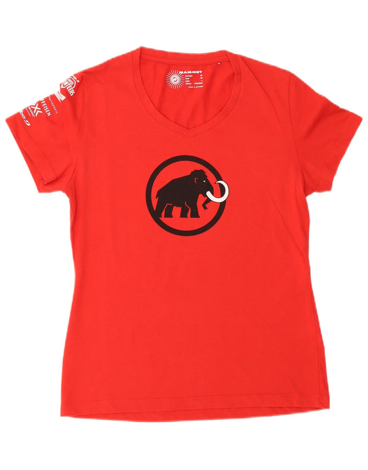Mammut T-Shirt Graphique Femme UK 14 Rouge Moyen