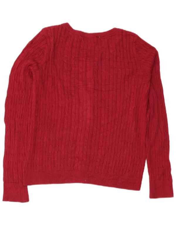 Eddie Bauer Cardigan pour femme UK 16 Grand coton bordeaux