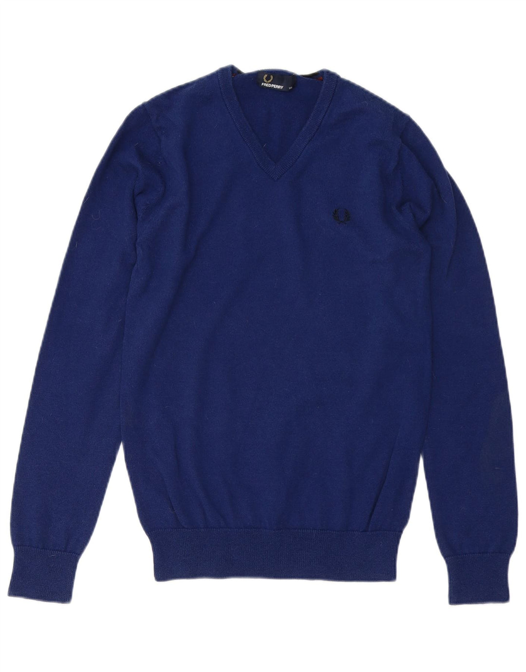 FRED PERRY Pull col V Homme XS Bleu Laine