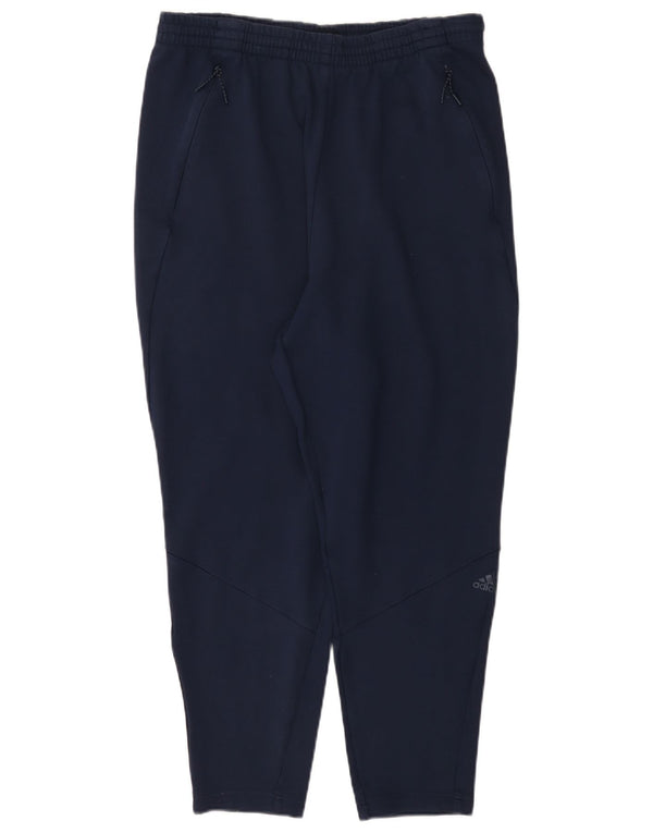 Adidas Pantalon de survêtement pour femme UK 14 Large Rayonne Bleu Marine