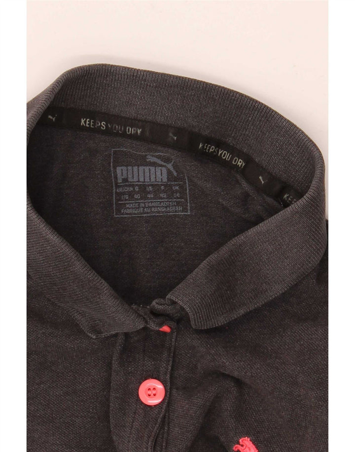 Puma Polo à manches courtes coupe régulière pour femme UK 14 Gris moyen