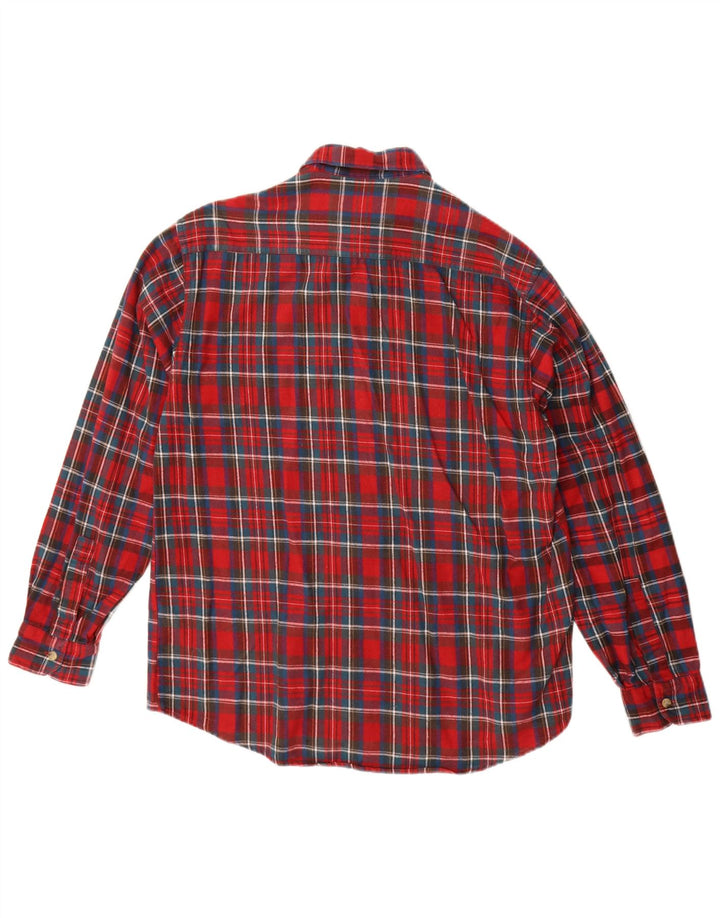 NORTONS Chemise en flanelle pour homme en coton à carreaux rouge moyen