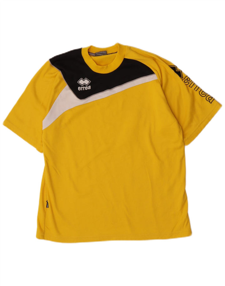 Errea Homme T-Shirt Graphique Haut Petit Jaune Colorblock Polyester