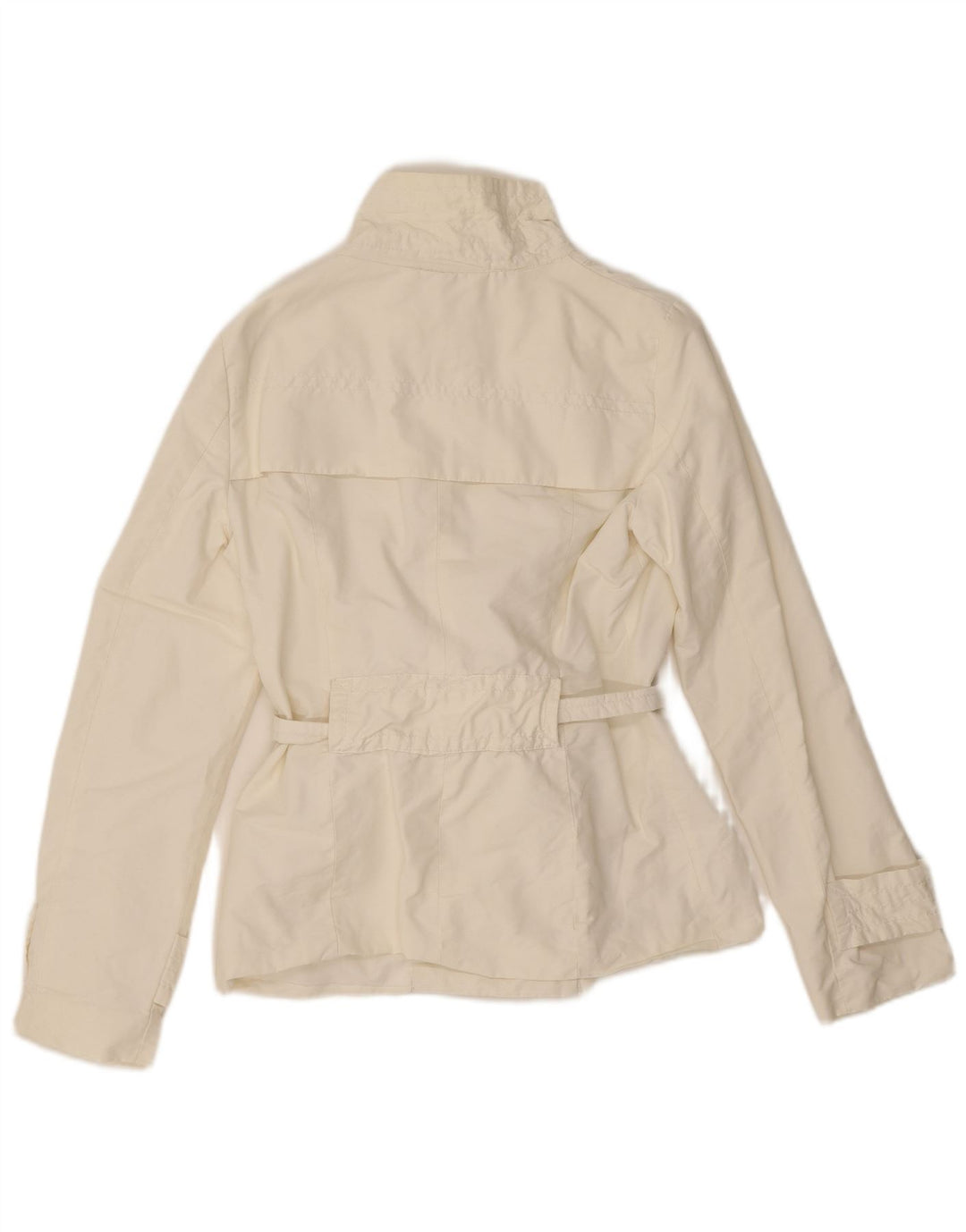 Zara Femme Trench Court UK 10 Petit Coton Blanc