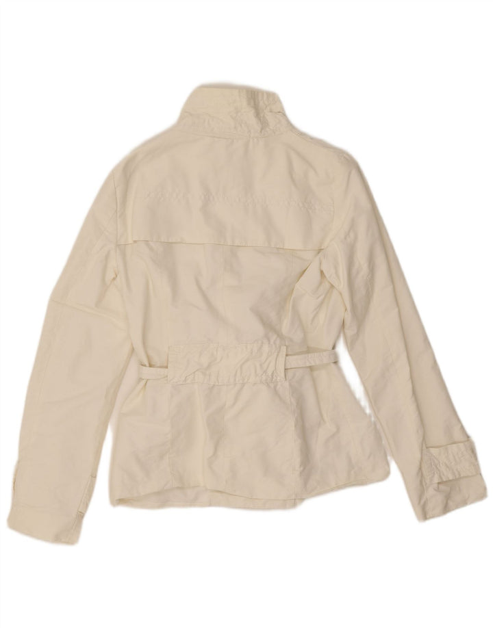 Zara Femme Trench Court UK 10 Petit Coton Blanc