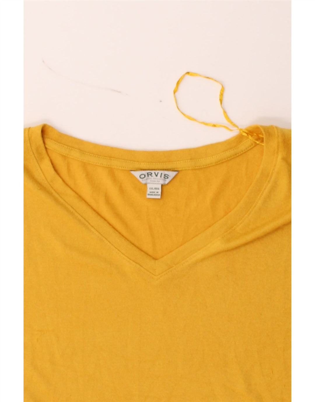 ORVIS Mens T-Shirt Top 2XL Yellow Polyester Vintage Orvis and Second-Hand Orvis from Messina Hembry 