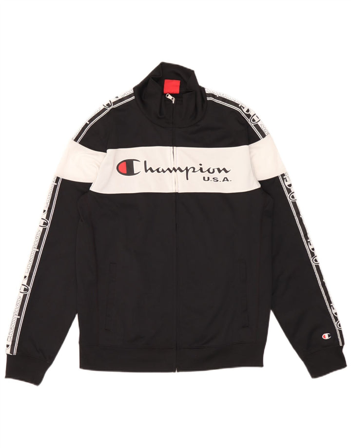 Champion Veste de Survêtement Graphique Homme Petit Noir Colourblock
