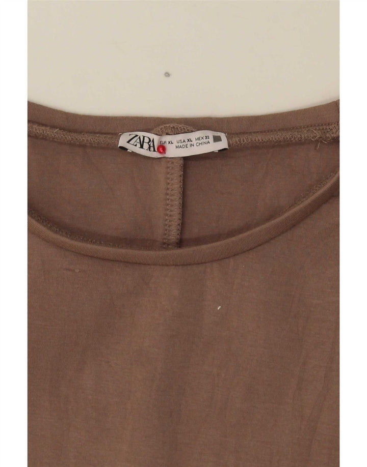 Zara Chemisier court surdimensionné pour femme UK 18 XL Marron