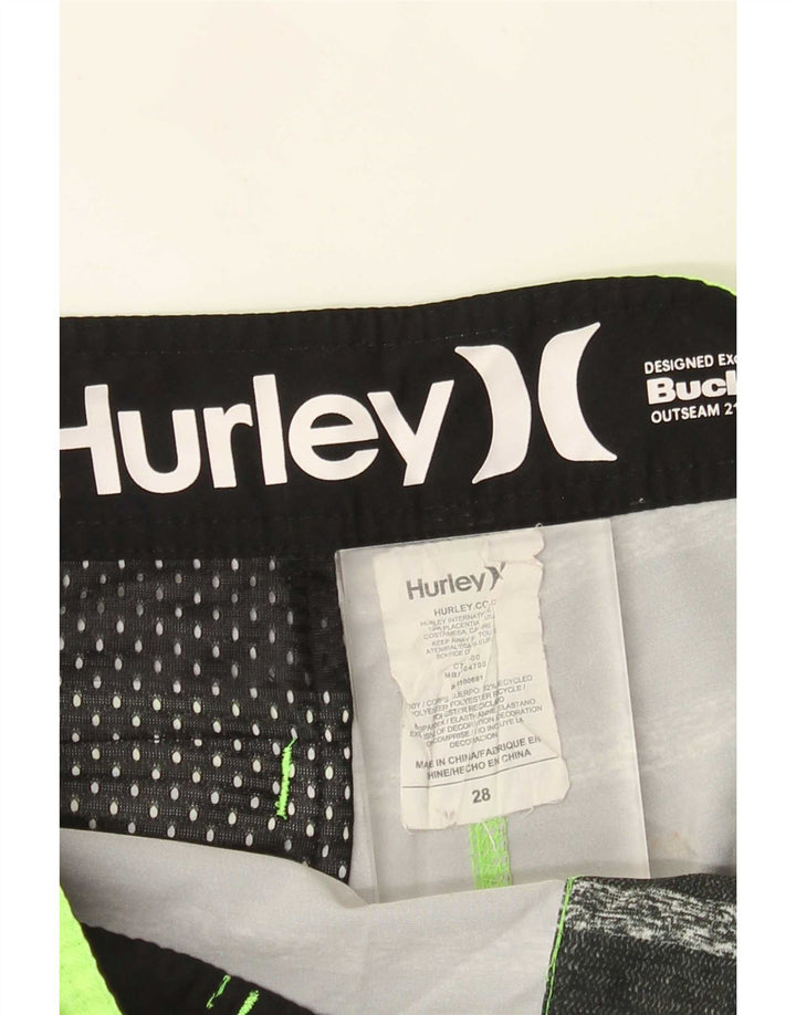 Hurley Short de bain graphique homme petit polyester rayé vert