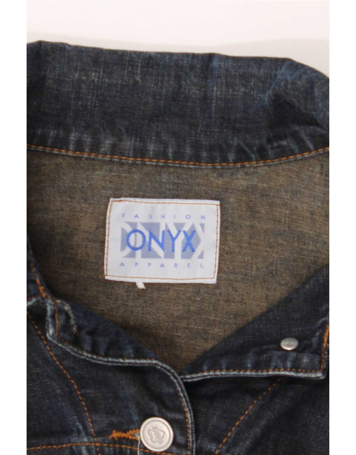 Onyx Veste en jean pour femme UK 10 Small Bleu marine